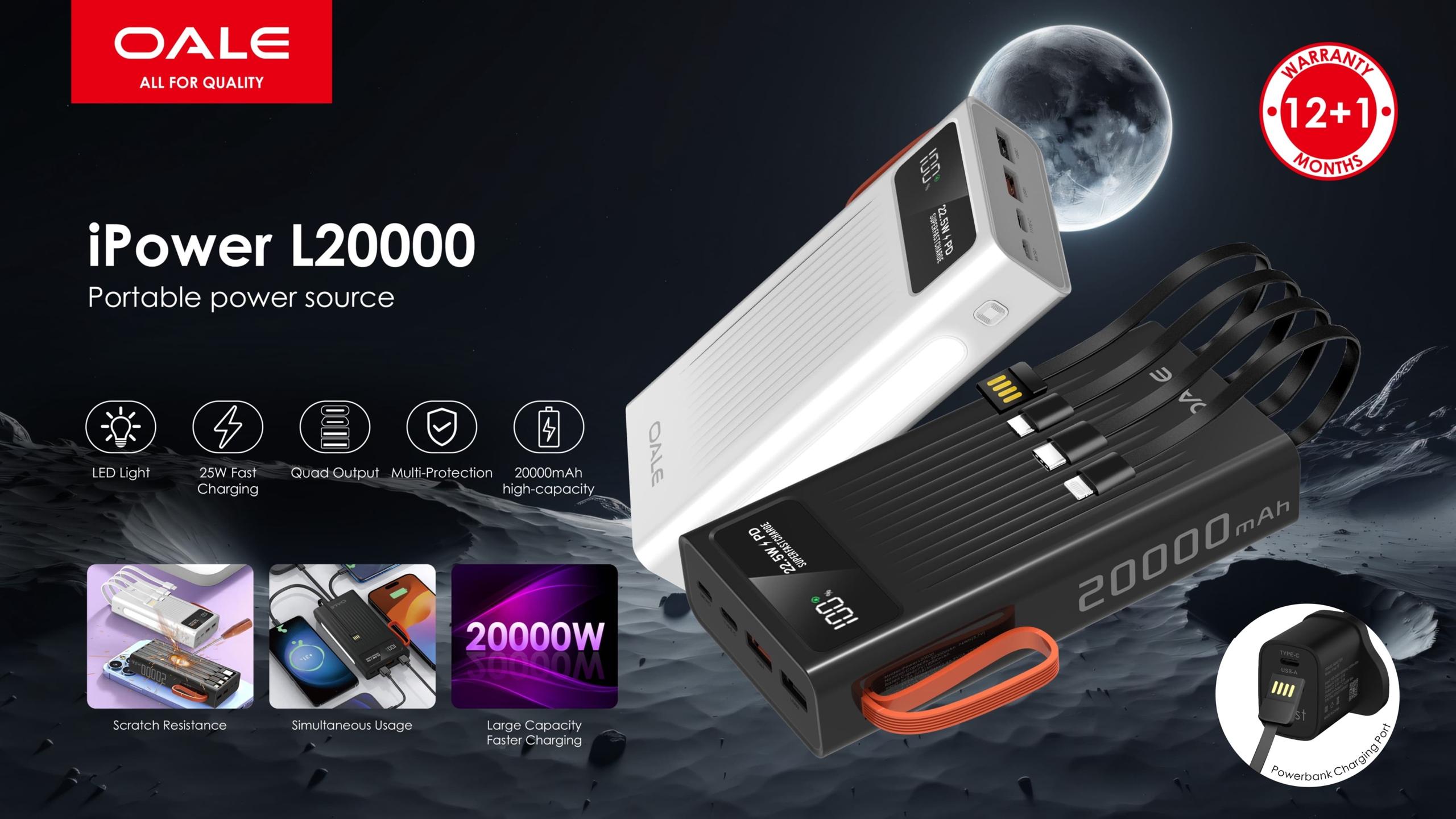 پاوربانک OALE مدل L20000