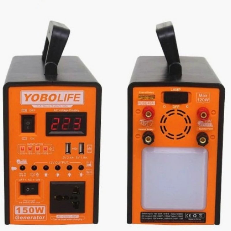 پکیج خورشیدی اینورتر دار یوبولایف مدل YOBOLIFE LM-9150 دارای خروجی 220 ولت