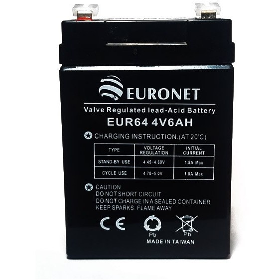 باتری خشک 4ولت 6آمپر یورونت (تایوانی) (قیمت 20عدد یا بیشترتماس)