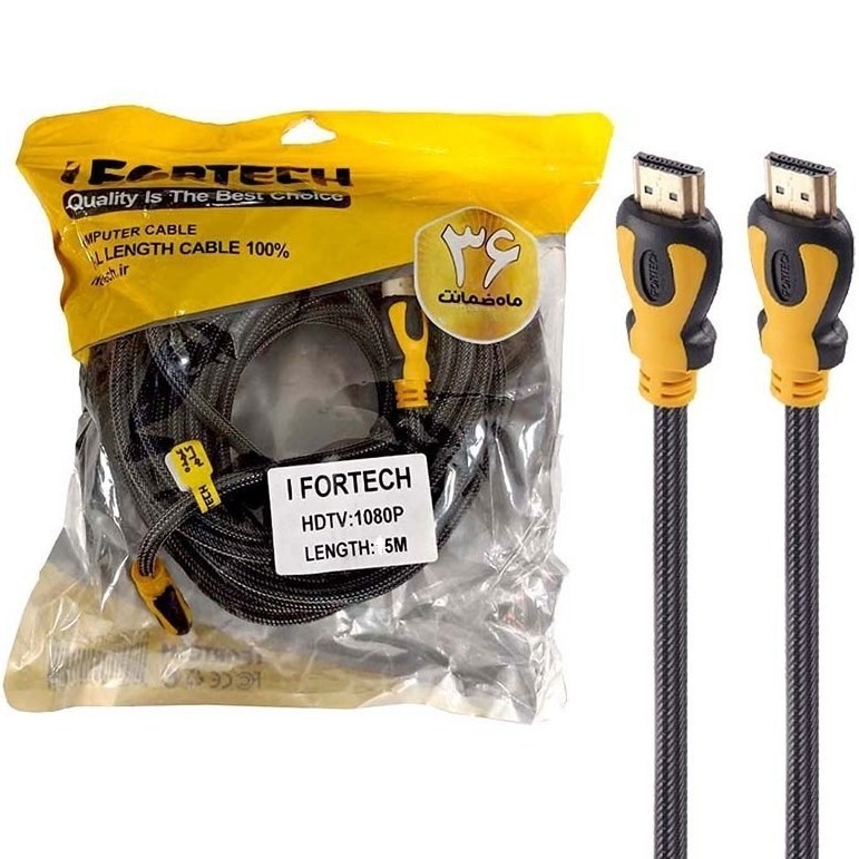کابل اچ دی HDMI کنفی باضمانت 36ماهه برند ifortech (5متری)